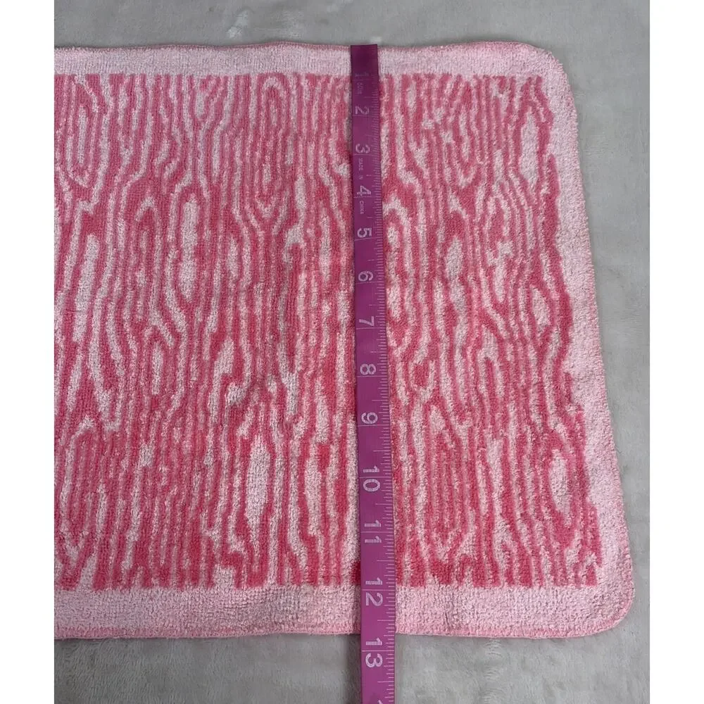 2 Vintage Fieldcrest Pink Towels, 1 Washcloth Zebra Tiger Wood Grain Pattern